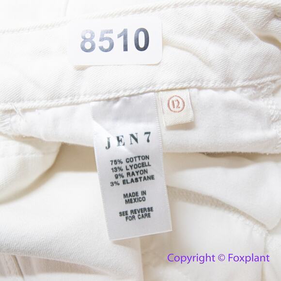 New! Jen 7 by 7 for All Mankind ivory white cropped wide leg jeans, size 12 - Picture 12 of 13